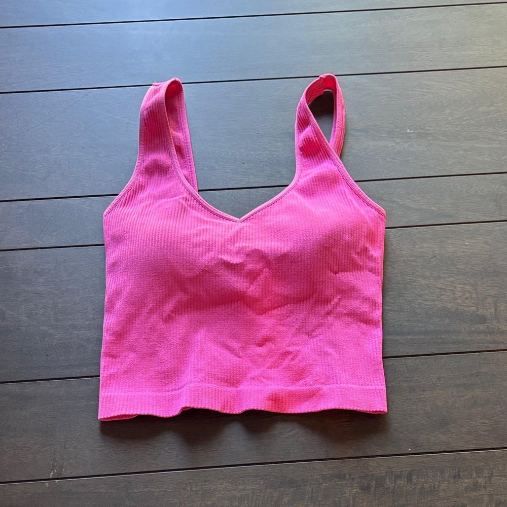 ASOS Revival Vibrant Pink Ribbed Top